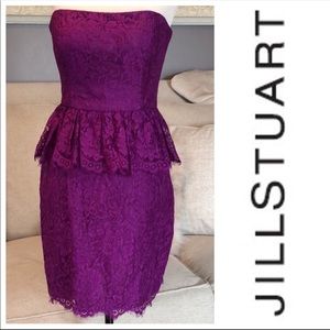 Jill Stuart sweetheart plum peplum dress